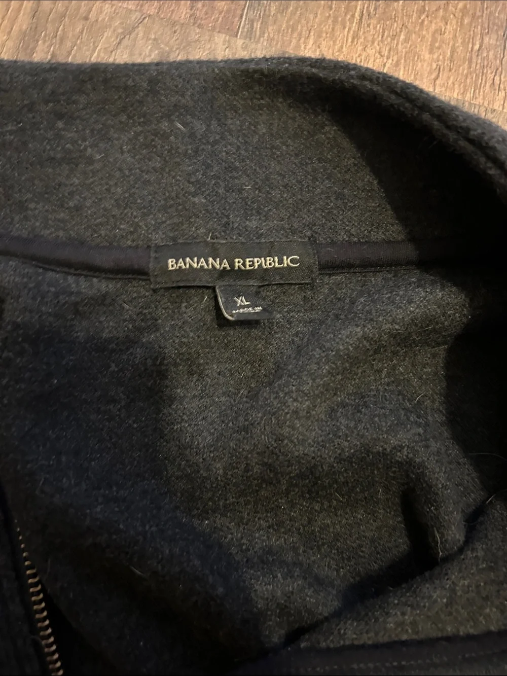 Banana Republic Men’s Dark Charcoal Zip-Up Sweater